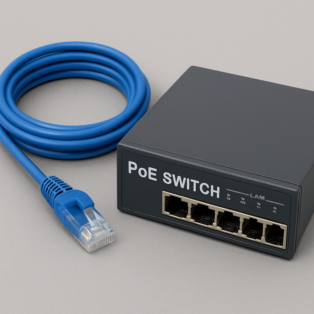 Catkabel met PoE switch